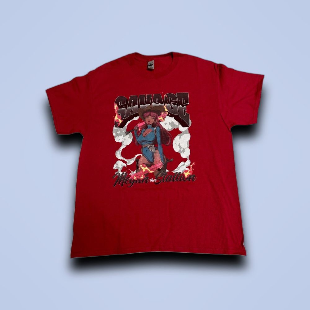 Megan Thee Stallion Savage Cowgirl Unisex T-Shirt Red — main view